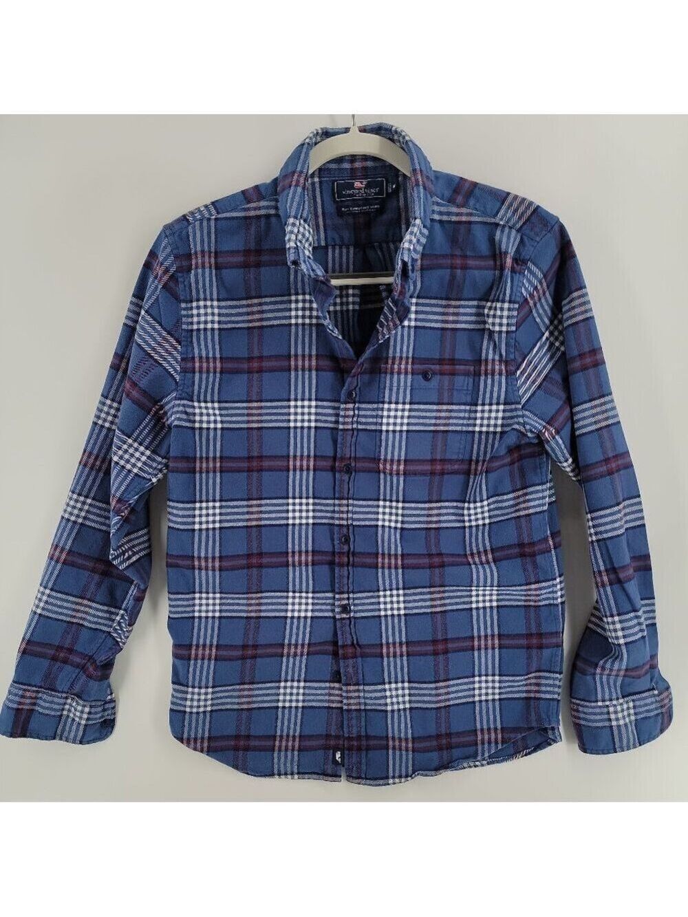 🐳 Vineyard Vines Slim Longshore Flannel Shirt – Men’s Medium - Picture 2 of 8